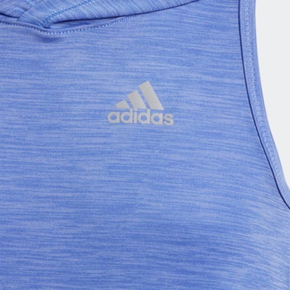 New Adidas Racer Back Purple Sleeveless Hoodie Kangaroo Pocket Top Size L/G - Picture 3 of 10